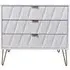Diamond 3 Drawer Small Chest with Hairpin Legs - White