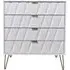 Diamond 4 Drawer Chest with Hairpin Legs - White