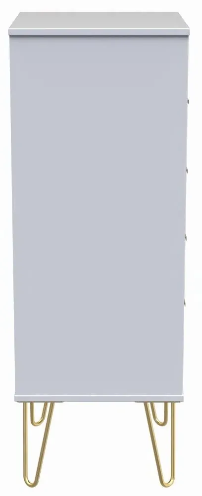 Diamond 5 Drawer Narrow Chest with Hairpin Legs - Black