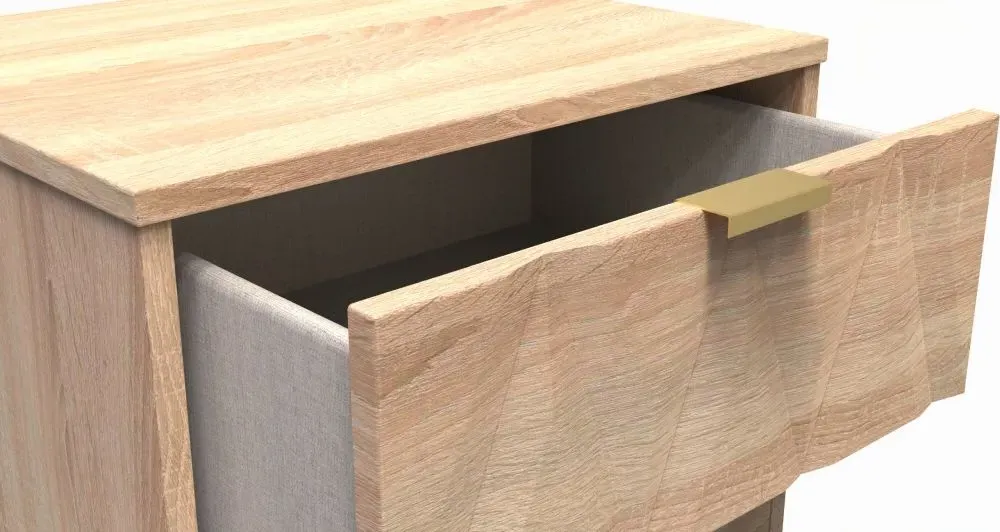 Diamond 5 Drawer Narrow Chest with Hairpin Legs - Oak