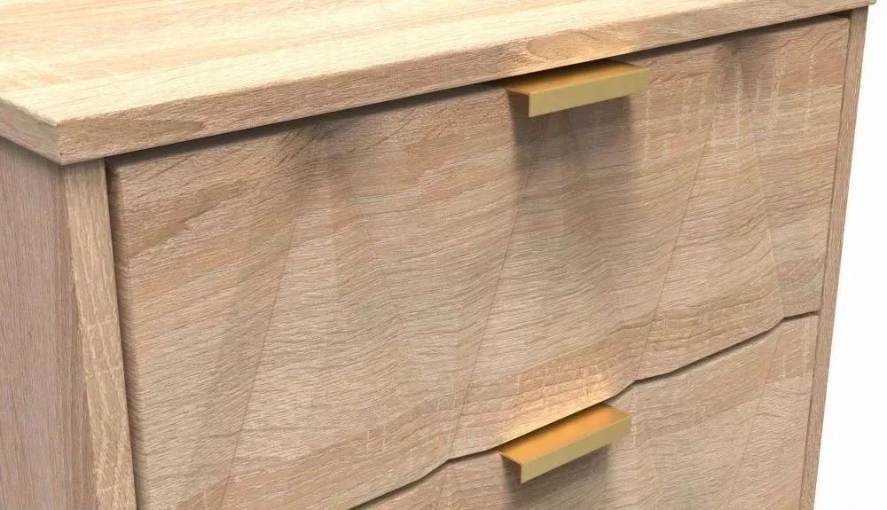 Diamond 5 Drawer Narrow Chest with Hairpin Legs - Oak