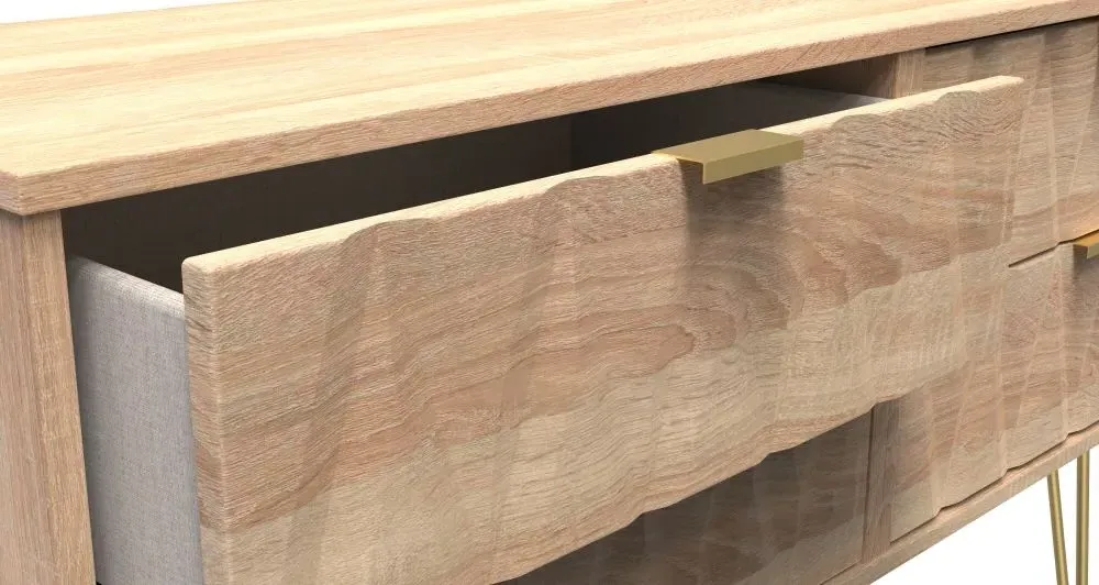 Diamond Bed Box with Hairpin Legs - Bardolino Oak