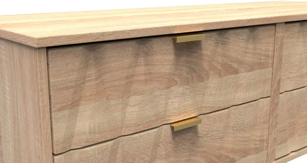 Diamond Bed Box with Hairpin Legs - Bardolino Oak