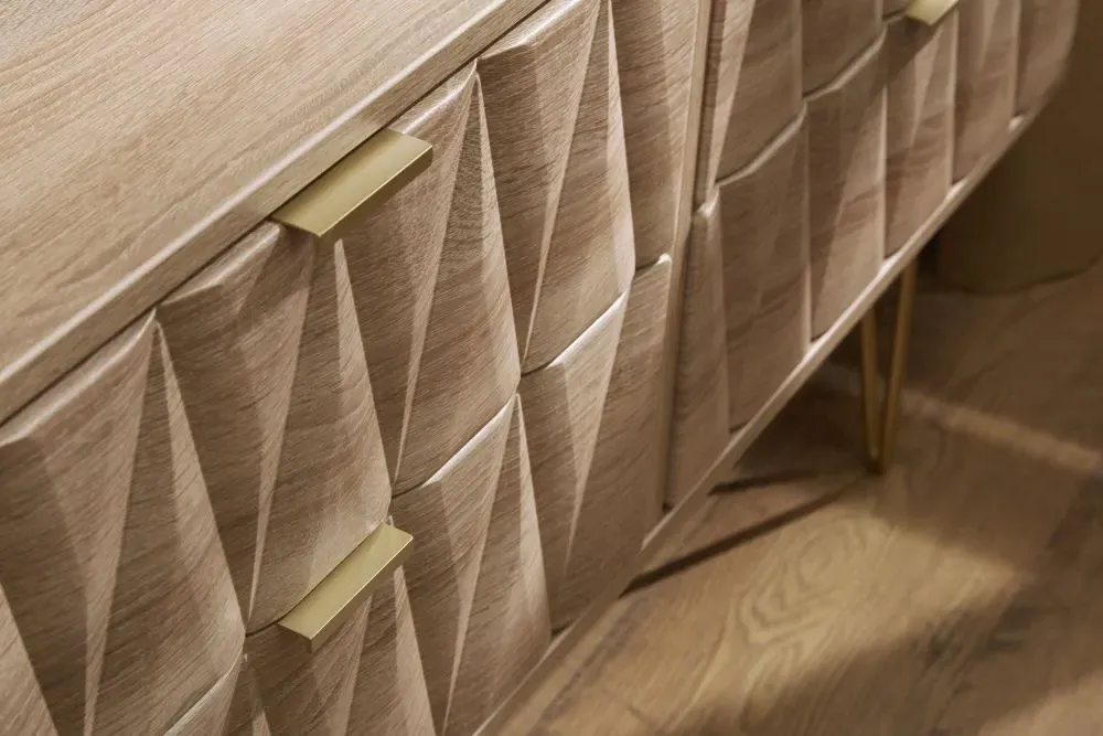 Diamond Bed Box with Hairpin Legs - Bardolino Oak