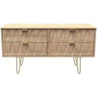 Diamond Bed Box with Hairpin Legs - Bardolino Oak