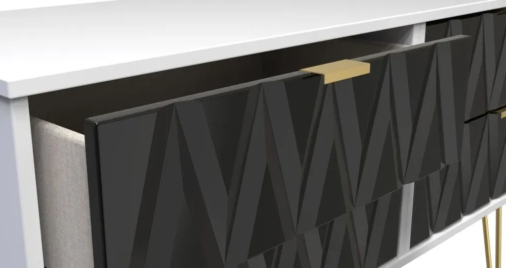 Diamond Bed Box with Hairpin Legs - Black and White