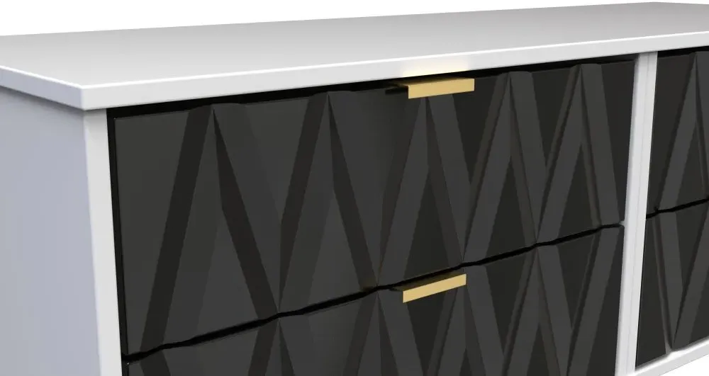 Diamond Bed Box with Hairpin Legs - Black and White