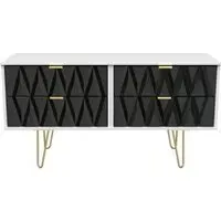 Diamond Bed Box with Hairpin Legs - Black and White