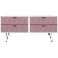 Diamond Bed Box with Hairpin Legs - Pink, White