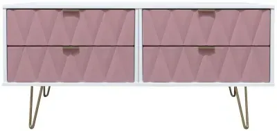 Diamond Bed Box with Hairpin Legs - Pink, White