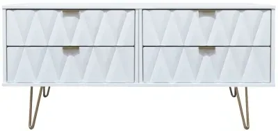 Diamond Bed Box with Hairpin Legs - White