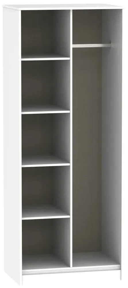 Diamond Front Open Wardrobe - White