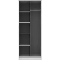 Diamond Front Open Wardrobe - White
