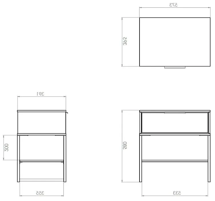 Diego 1 Drawer Bedside Table - Black
