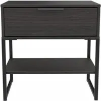 Diego 1 Drawer Bedside Table - Black