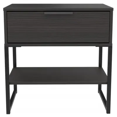 Diego 1 Drawer Bedside Table - Black image