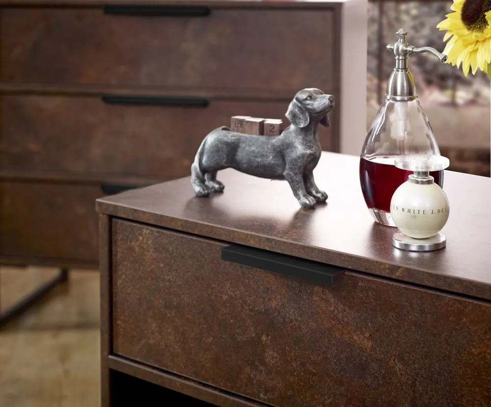 Diego 1 Drawer Bedside Table - Copper and Black