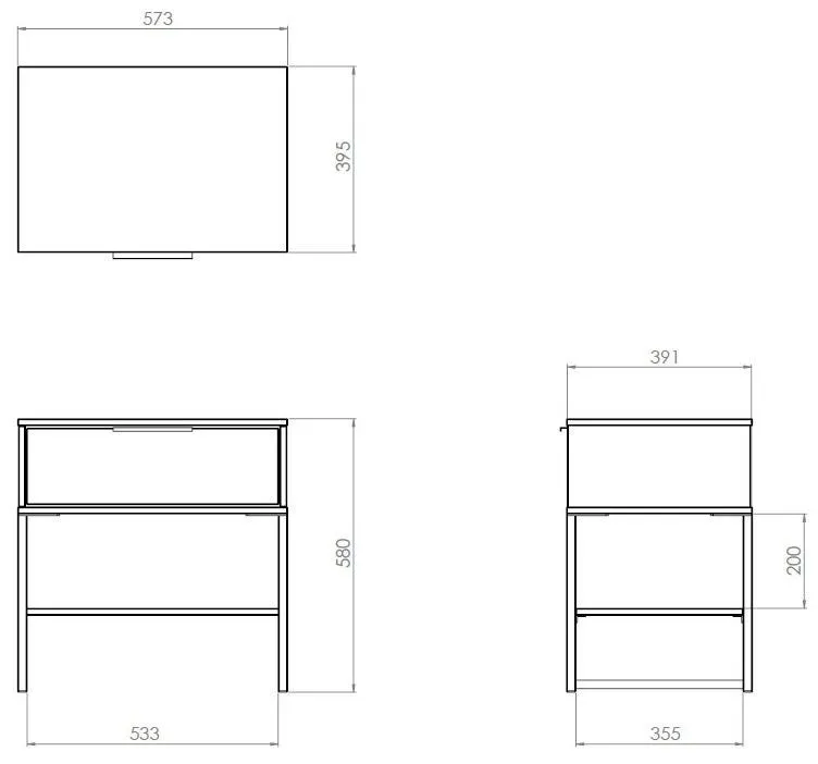 Diego 1 Drawer Bedside Table - Copper and Black