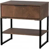 Diego 1 Drawer Bedside Table - Copper and Black