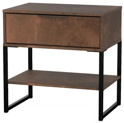 Diego 1 Drawer Bedside Table - Copper and Black
