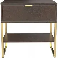 Diego 1 Drawer Bedside Table - Copper and Gold