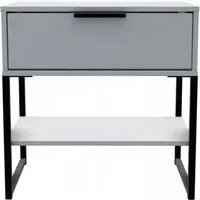 Diego 1 Drawer Bedside Table - Dust Grey