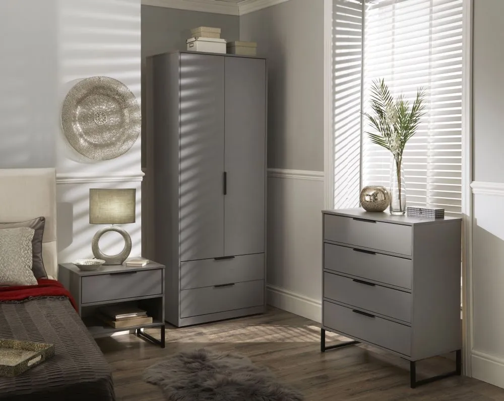 Diego 1 Drawer Midi Bedside Table - Dust Grey