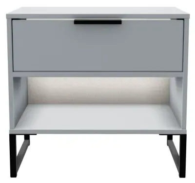 Diego 1 Drawer Midi Bedside Table - Dust Grey