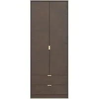 Diego 2 Door 2 Drawer Tall Wardrobe - Copper and Gold