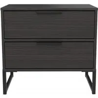 Diego 2 Drawer Bedside Cabinet - Black