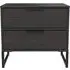 Diego 2 Drawer Bedside Cabinet - Black