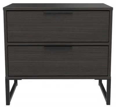 Diego 2 Drawer Bedside Cabinet - Black image