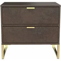 Diego 2 Drawer Bedside Cabinet - Copper Gold