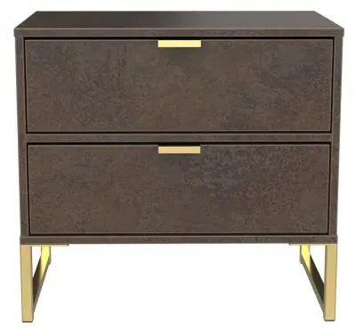 Diego 2 Drawer Bedside Cabinet - Copper Gold