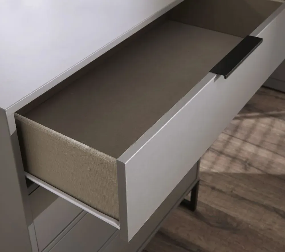 Diego 2 Drawer Bedside Cabinet - Grey, Particle Wood