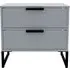 Diego 2 Drawer Bedside Cabinet - Grey, Particle Wood