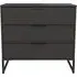 Diego 3 Drawer Small Chest - Black