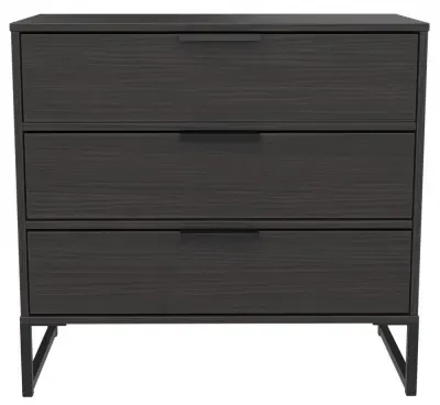 Diego 3 Drawer Small Chest - Black image