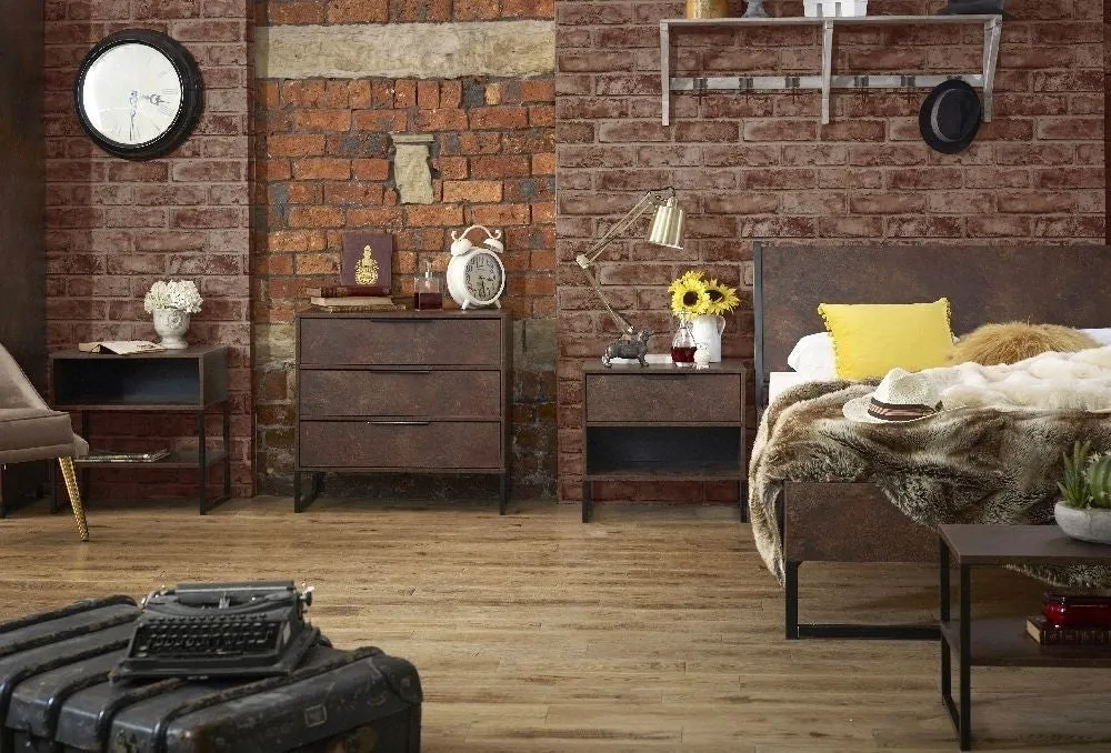 Diego 3 Drawer Small Chest - Copper and Black