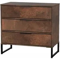 Diego 3 Drawer Small Chest - Copper and Black