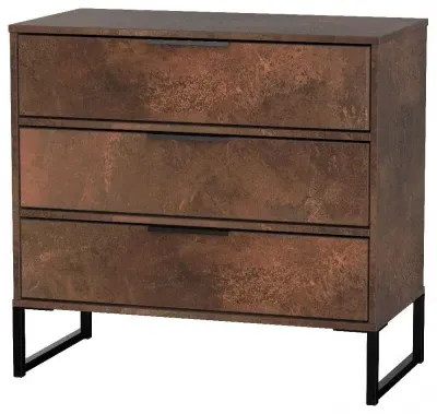 Diego 3 Drawer Small Chest - Copper and Black