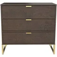 Diego 3 Drawer Small Chest - Copper and Gold