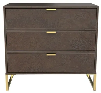 Diego 3 Drawer Small Chest - Copper and Gold