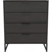 Diego 4 Drawer Chest - Black, Particle Wood