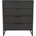 Diego 4 Drawer Chest - Black, Particle Wood