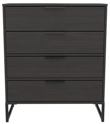 Diego 4 Drawer Chest - Black, Particle Wood image