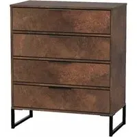 Diego 4 Drawer Chest - Copper and Black, MDF