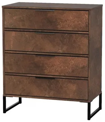 Diego 4 Drawer Chest - Copper and Black, MDF