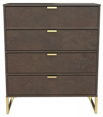 Diego 4 Drawer Chest - Copper and Gold, Particle Wood