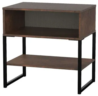 Diego Bedside Table - Copper and Black, Particle Wood